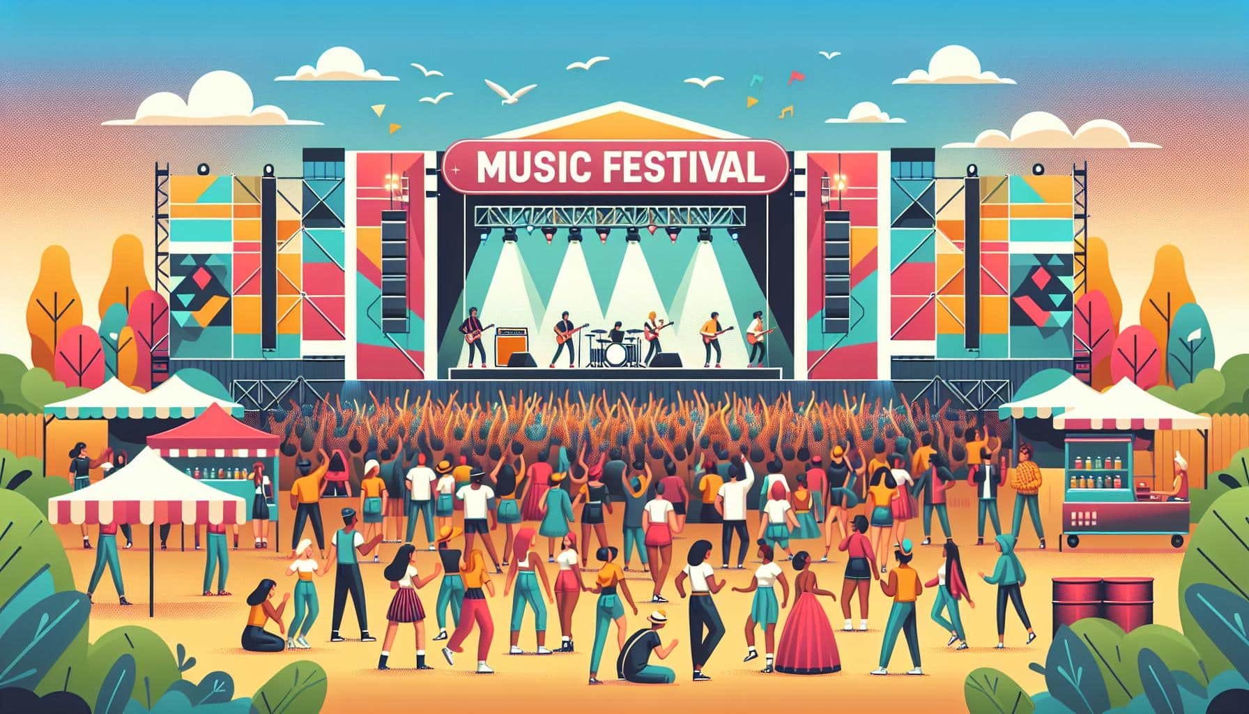 Music festival crowd