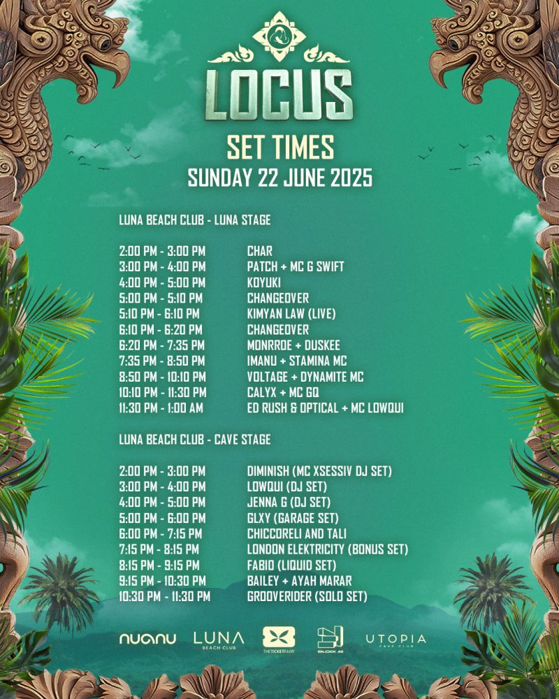 LOCUS Bali 2025 Sunday Line-up LOCUS Bali 2025 Sunday Line-up