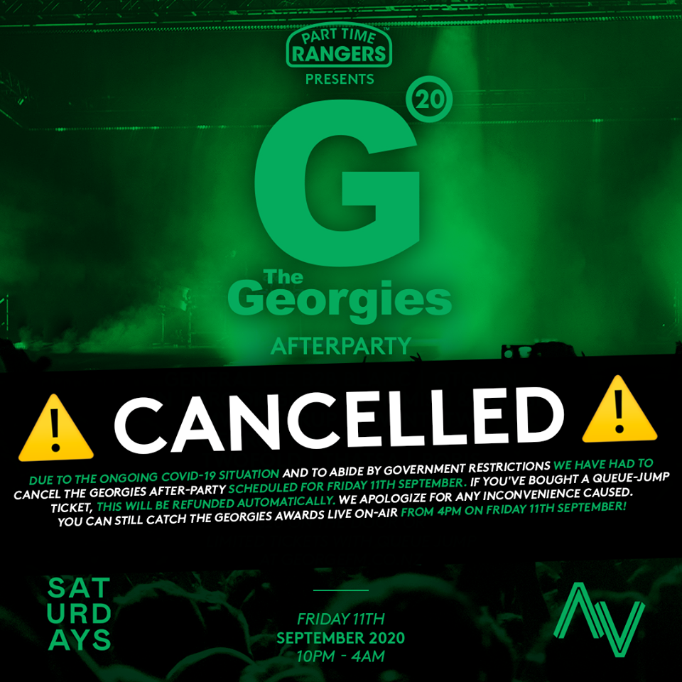 Part Time Rangers Presents The Georgies After Party Cancelled Saturdays Av Club Auckland The Ticket Fairy