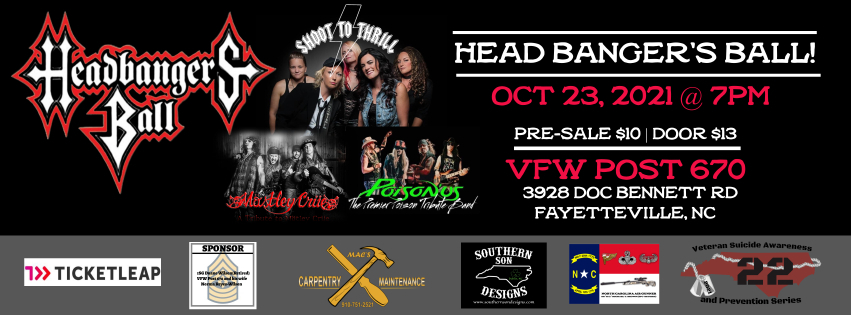 Headbanger's Ball @ VFW Post 670 Tickets | Fayetteville | VFW Post 670 ...