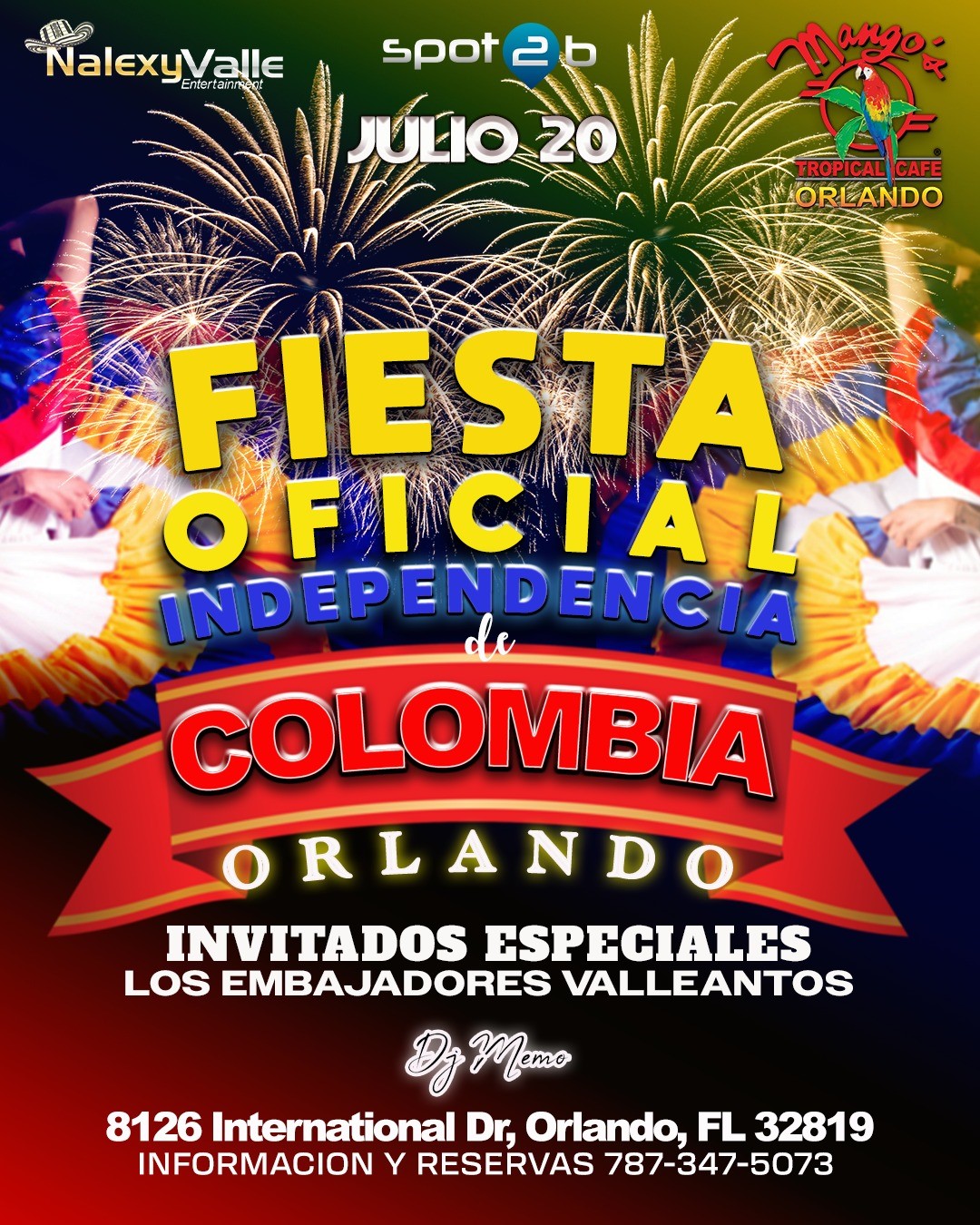 Fiesta Oficial Independencia de Colombia en Orlando Tickets Orlando