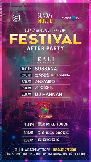 Festival After Party SUNDAY at Mangos Orlando