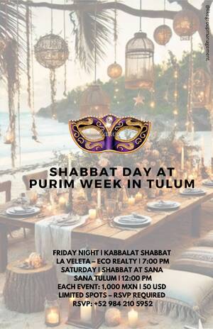 SHABBAT DAY AT PURIM WEEK IN TULUM photo