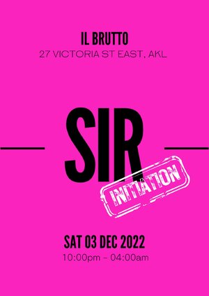 SIR: Initiation (SOLD OUT!)