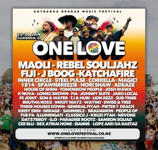 One Love Returns to New Zealand in January 2025